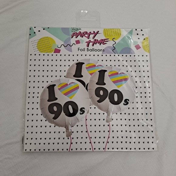 I Love The 90s 15 Inch Foil Balloon Party Decade 3 Pack - Picture 1 of 4